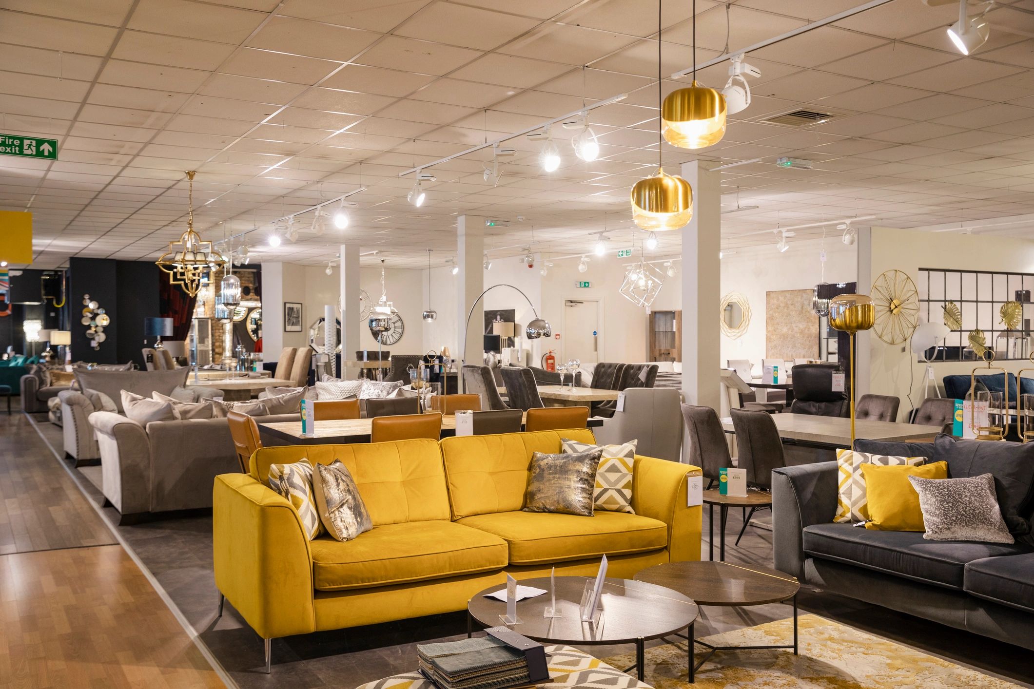 Updated interior living space with modern furnishings