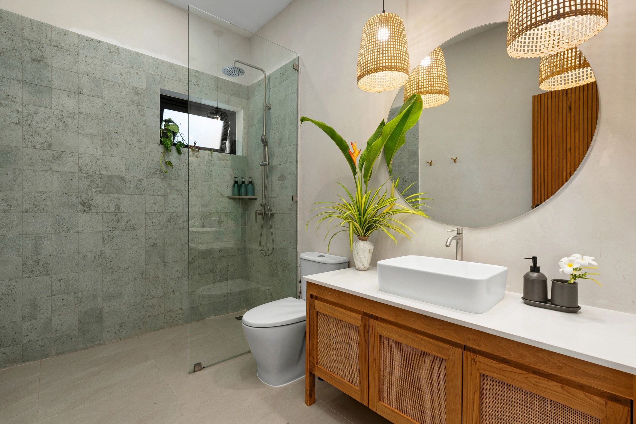 Clean modern bathroom renovation